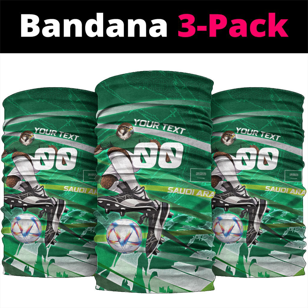 Personalized Saudi Arabia Football Neck Gaiter Green Falcon National Pride Mascot