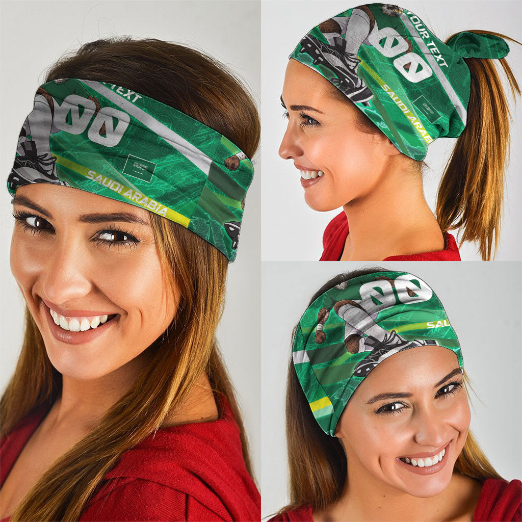 Personalized Saudi Arabia Football Neck Gaiter Green Falcon National Pride Mascot