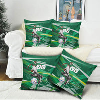 Personalized Saudi Arabia Football Pillow Cover Green Falcon National Pride Mascot
