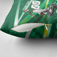 Personalized Saudi Arabia Football Pillow Cover Green Falcon National Pride Mascot