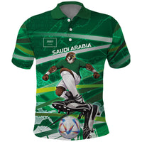 Personalized Saudi Arabia Football Polo Shirt Green Falcon National Pride Mascot