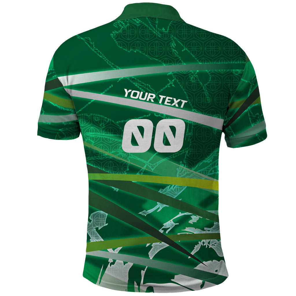 Personalized Saudi Arabia Football Polo Shirt Green Falcon National Pride Mascot