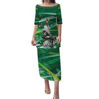 Personalized Saudi Arabia Football Puletasi Green Falcon National Pride Mascot