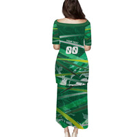 Personalized Saudi Arabia Football Puletasi Green Falcon National Pride Mascot