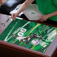 Personalized Saudi Arabia Football Puzzle Green Falcon National Pride Mascot