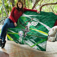 Personalized Saudi Arabia Football Quilt Green Falcon National Pride Mascot