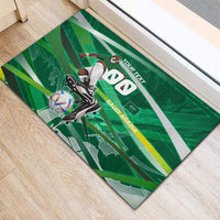 Personalized Saudi Arabia Football Rubber Doormat Green Falcon National Pride Mascot