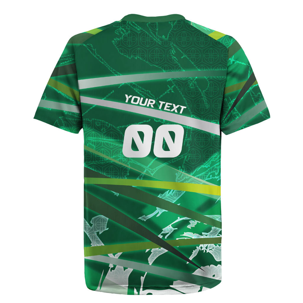 Personalized Saudi Arabia Football Rugby Jersey Green Falcon National Pride Mascot
