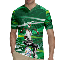 Personalized Saudi Arabia Football Rugby Jersey Green Falcon National Pride Mascot