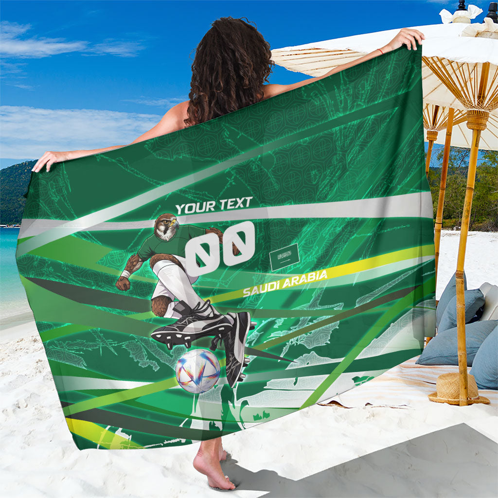 Personalized Saudi Arabia Football Sarong Green Falcon National Pride Mascot