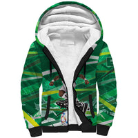 Personalized Saudi Arabia Football Sherpa Hoodie Green Falcon National Pride Mascot