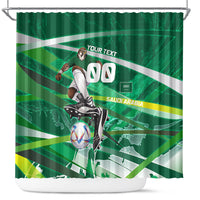 Personalized Saudi Arabia Football Shower Curtain Green Falcon National Pride Mascot