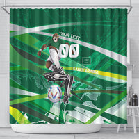 Personalized Saudi Arabia Football Shower Curtain Green Falcon National Pride Mascot