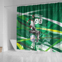 Personalized Saudi Arabia Football Shower Curtain Green Falcon National Pride Mascot