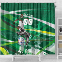 Personalized Saudi Arabia Football Shower Curtain Green Falcon National Pride Mascot
