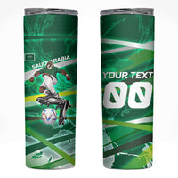 Personalized Saudi Arabia Football Skinny Tumbler Green Falcon National Pride Mascot