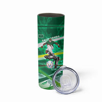 Personalized Saudi Arabia Football Skinny Tumbler Green Falcon National Pride Mascot