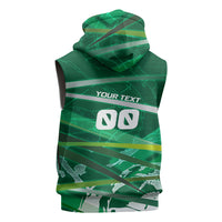 Personalized Saudi Arabia Football Sleeveless Hoodie Green Falcon National Pride Mascot