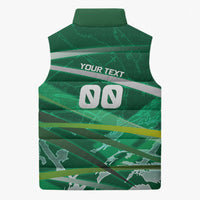 Personalized Saudi Arabia Football Sleeveless Puffer Jacket Green Falcon National Pride Mascot