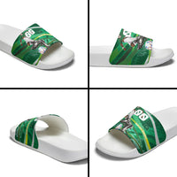 Personalized Saudi Arabia Football Slide Sandals Green Falcon National Pride Mascot