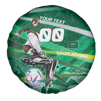 Personalized Saudi Arabia Football Spare Tire Cover Green Falcon National Pride Mascot