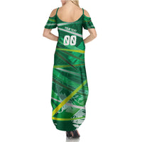 Personalized Saudi Arabia Football Summer Maxi Dress Green Falcon National Pride Mascot