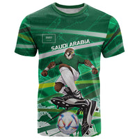 Personalized Saudi Arabia Football T Shirt Green Falcon National Pride Mascot