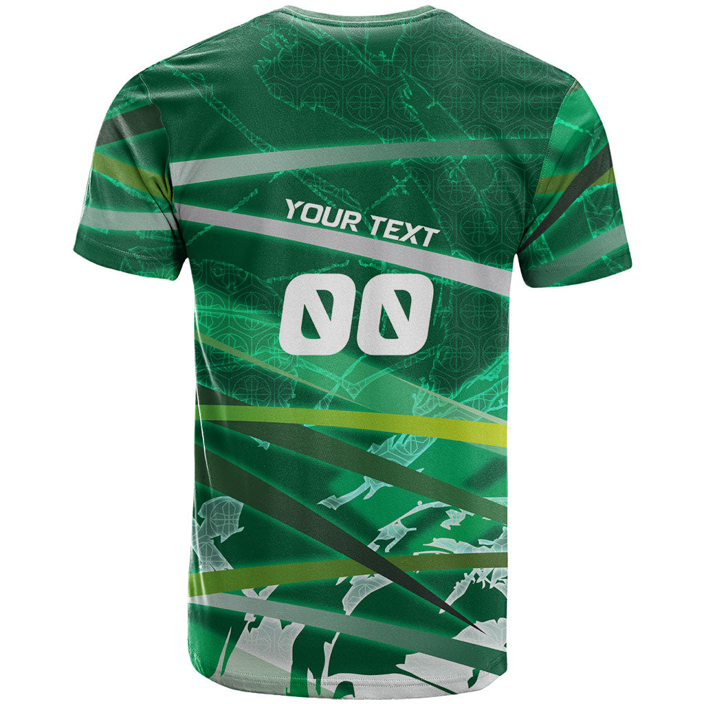 Personalized Saudi Arabia Football T Shirt Green Falcon National Pride Mascot