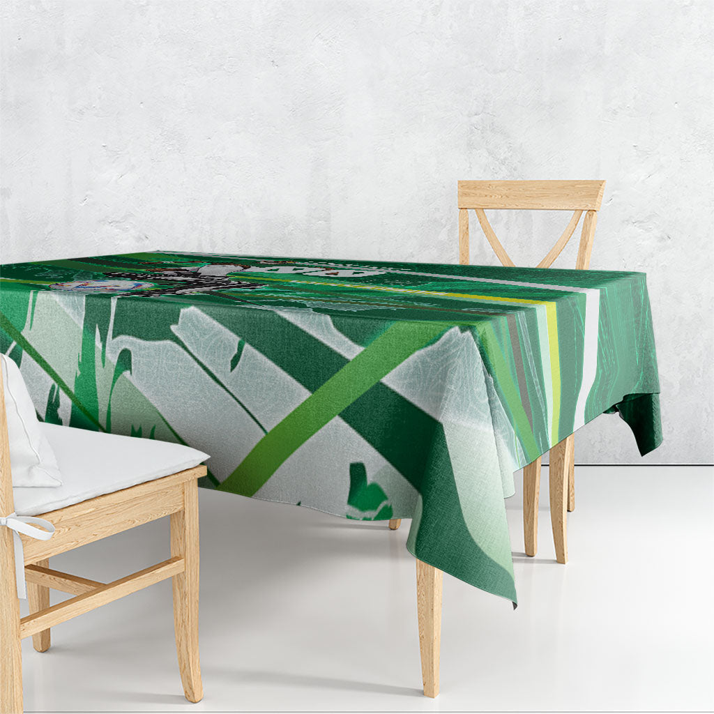 Personalized Saudi Arabia Football Tablecloth Green Falcon National Pride Mascot