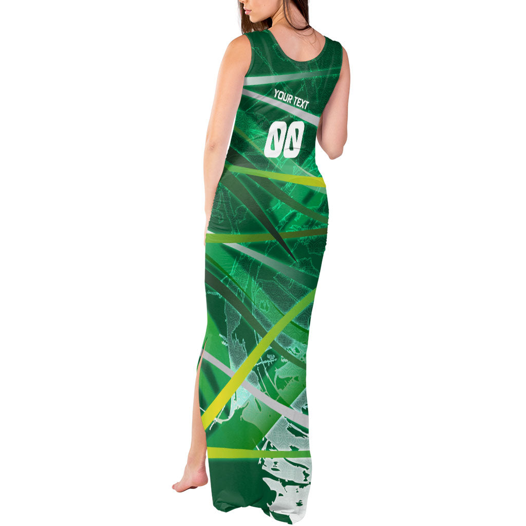 Personalized Saudi Arabia Football Tank Maxi Dress Green Falcon National Pride Mascot