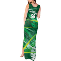 Personalized Saudi Arabia Football Tank Maxi Dress Green Falcon National Pride Mascot