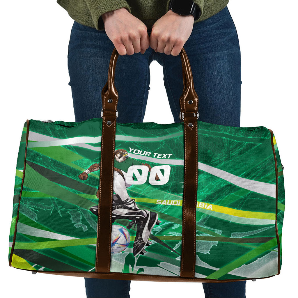 Personalized Saudi Arabia Football Travel Bag Green Falcon National Pride Mascot