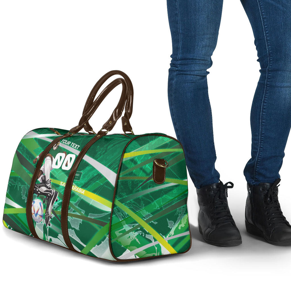 Personalized Saudi Arabia Football Travel Bag Green Falcon National Pride Mascot