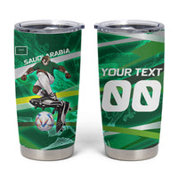 Personalized Saudi Arabia Football Tumbler Cup Green Falcon National Pride Mascot