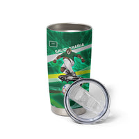 Personalized Saudi Arabia Football Tumbler Cup Green Falcon National Pride Mascot