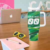 Personalized Saudi Arabia Football Tumbler With Handle Green Falcon National Pride Mascot