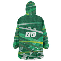 Personalized Saudi Arabia Football Wearable Blanket Hoodie Green Falcon National Pride Mascot