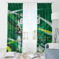 Personalized Saudi Arabia Football Window Curtain Green Falcon National Pride Mascot