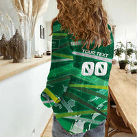 Personalized Saudi Arabia Football Women Casual Shirt Green Falcon National Pride Mascot