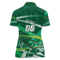 Personalized Saudi Arabia Football Women Polo Shirt Green Falcon National Pride Mascot