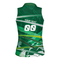Personalized Saudi Arabia Football Women Sleeveless Polo Shirt Green Falcon National Pride Mascot