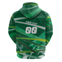 Personalized Saudi Arabia Football Zip Hoodie Green Falcon National Pride Mascot