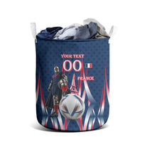 Personalized France Football Knight Laundry Basket Medieval Knight Soccer Concept With Eiffel Tower