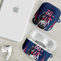 Personalized France Football Knight AirPods Case Medieval Knight Soccer Concept With Eiffel Tower