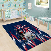Personalized France Football Knight Area Rug Medieval Knight Soccer Concept With Eiffel Tower