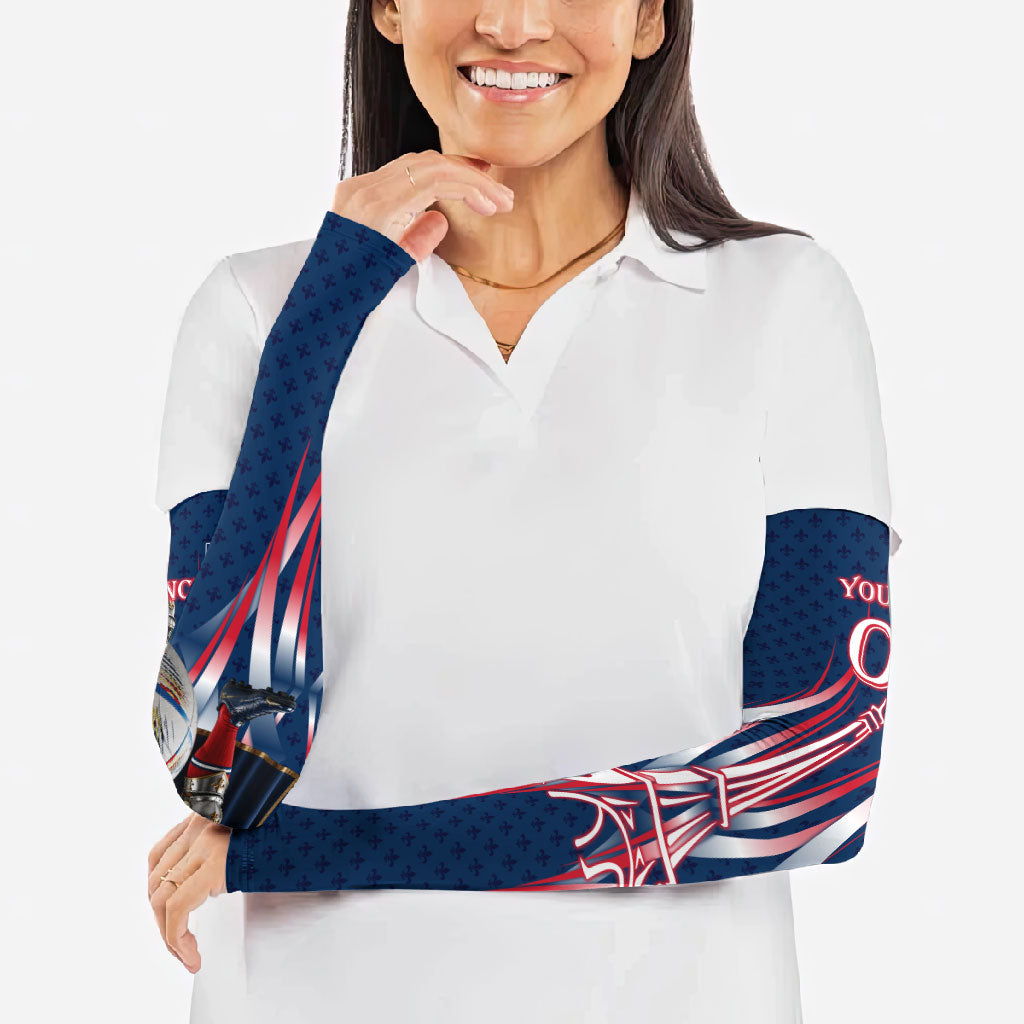 Personalized France Football Knight Arm Sleeves Medieval Knight Soccer Concept With Eiffel Tower