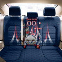 Personalized France Football Knight Back Car Seat Cover Medieval Knight Soccer Concept With Eiffel Tower