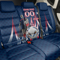 Personalized France Football Knight Back Car Seat Cover Medieval Knight Soccer Concept With Eiffel Tower