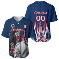 Personalized France Football Knight Baseball Jersey Medieval Knight Soccer Concept With Eiffel Tower