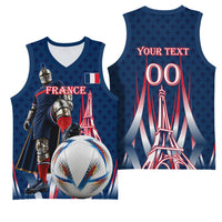 Personalized France Football Knight Basketball Jersey Medieval Knight Soccer Concept With Eiffel Tower